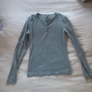 SKIMS Light Dusty Blue Long Sleeve Top